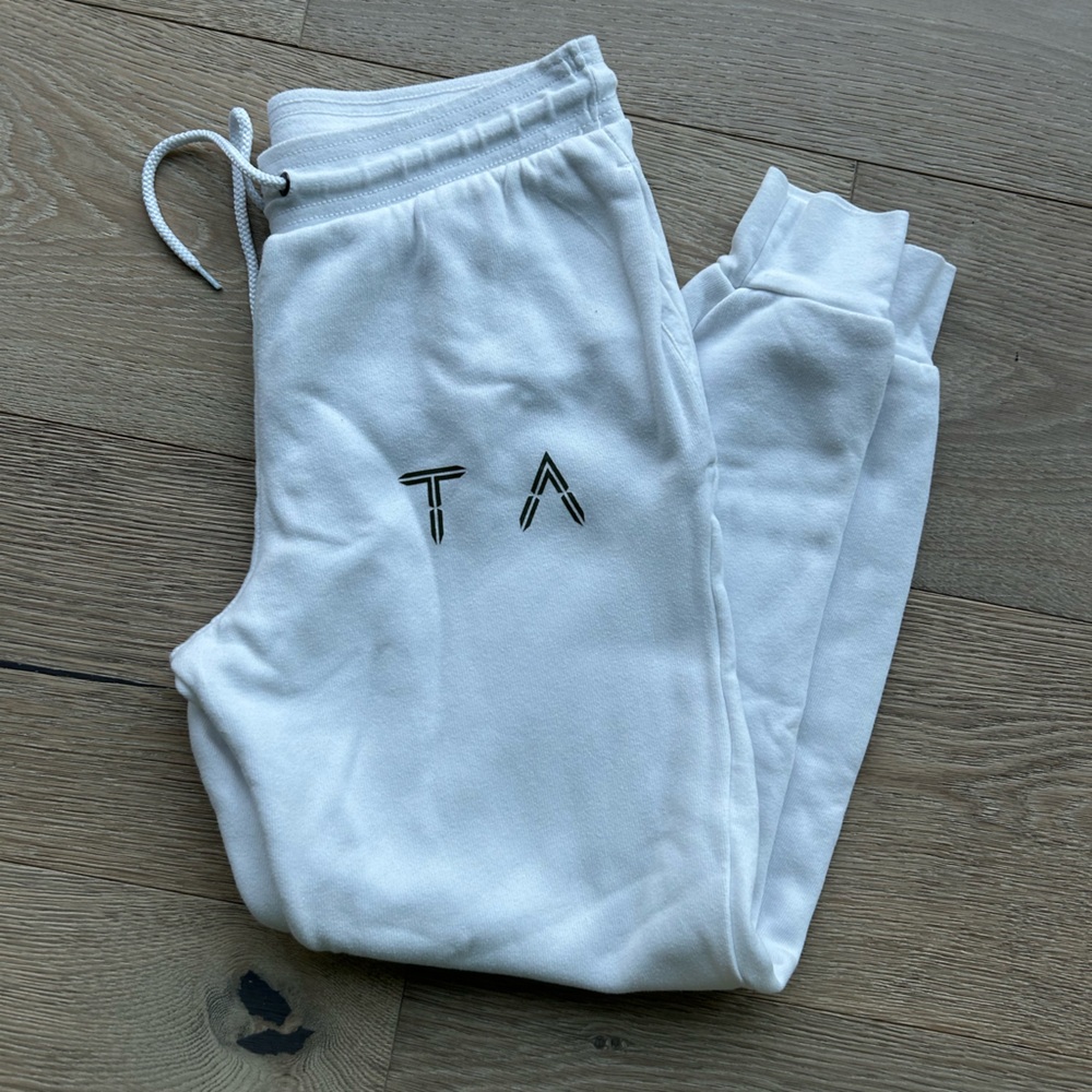 Tracy Anderson white drawstring sweatpants, size small